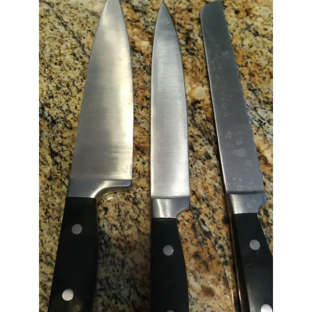 Kunstler Connoisseur 3-Piece Chef knife set. Solid Cutlery Bread Chef Carving